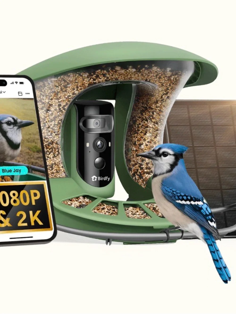 Birdfy Feeder 2 Pro Green Solar Bird Feeder with Camera